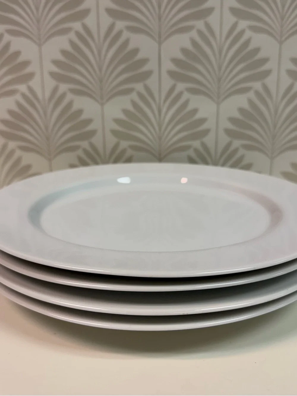 Pottery Barn PB Modern White Dinner Plates Set of 4 Made in Japan